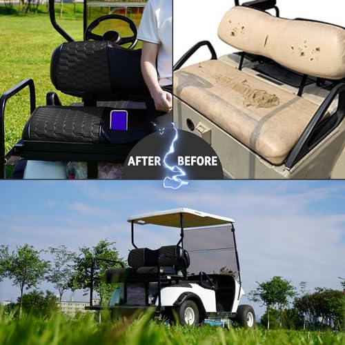 Golf Cart Seat Covers for EZGO TXT Club Car DS Gas or Electric OEM Regular Seat Cushion, No Staple, Golf Cart Vinyl Replacement Seat Cover|B0D1BZKTWQ