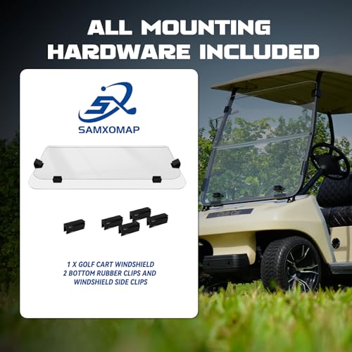 Club Car DS Golf Cart Windshield Club Car DS Windshield for 2000.5+ Club Car DS Transparent Foldable UV Protection and Shock Resistant Acrylic Windshield|B0DJ2J2GC5