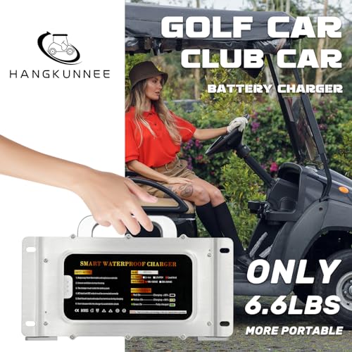 HANGKUNNE 48V 15A Golf Carts Battery Charger for Club Car, 48V Trickle Charger for Club Car DS Precedent, 6-8 Hours Full Charge, Smarter,Replace Lead-Acid Golf Battery Charger, 900W Golf Cart Charger|B0CJLBMKL6