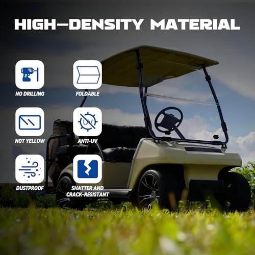 Club Car DS Golf Cart Windshield Club Car DS Windshield for 2000.5+ Club Car DS Transparent Foldable UV Protection and Shock Resistant Acrylic Windshield|B0DJ2J2GC5