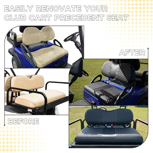 Club Car Precedent Seat Covers, Club Car Golf Cart Seat Covers for 2004+ Precedent OEM Ordinary Seat, Marine Grade Vinyl Leather, Anti-Scratch/Anti-Fading/Easy to Install, Black/4 PCS|B0DPKTQ69S