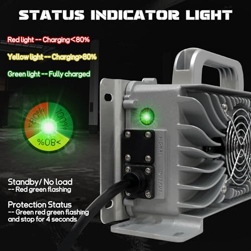 HANGKUNNE 48V 15A Golf Carts Battery Charger for Club Car, 48V Trickle Charger for Club Car DS Precedent, 6-8 Hours Full Charge, Smarter,Replace Lead-Acid Golf Battery Charger, 900W Golf Cart Charger|B0CJLBMKL6