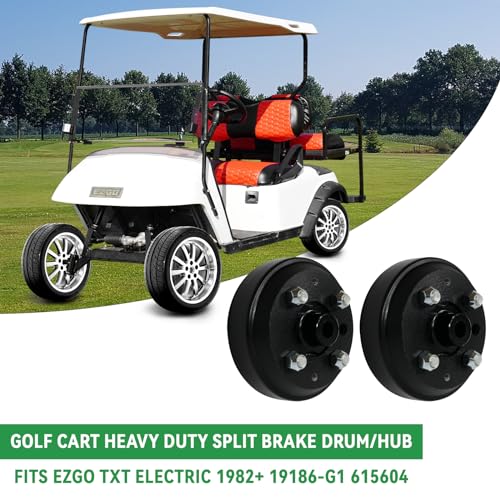 XUANYUDG0769 Heavy Duty Split Brake Drum/Hub 19186-G1 615604 with Nuts for Golf Cart EZGO TXT Electric 1982+|B0D2923G39