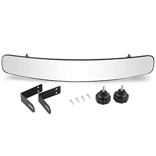 Golf Cart Rear View Mirror Fits EZGO Club Car Yamaha, 16.5 Inch Extra Wide Universal Adjustable Panoramic Golf Cart Mirror|B09FX91SHP