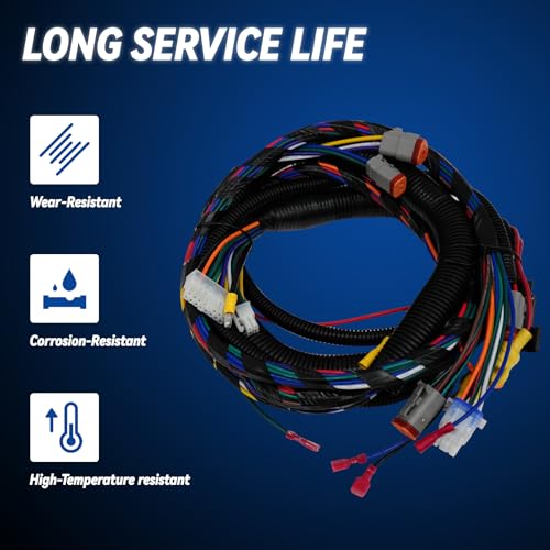 SAMXOMAP Control Wiring Harness fit for 2012 2013 2014 Electric Golf Cart Precedent Controller#1515-5201 Replace#OEM 103850301 Vehicle Main Wiring Harness with 2 and 4 Adapter Harness
