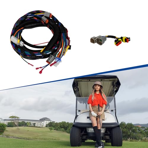 Control Wiring Harness fit for 2012 2013 2014 Electric Golf Cart Precedent Controller#1515-5201 Replace#OEM 103850301 Vehicle Main Wiring Harness with 2 and 4 Adapter Harness|B0D17H49RV