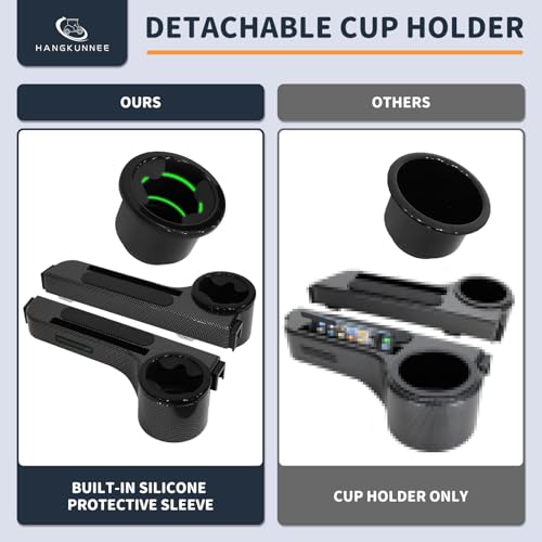 Golf Cart Armrest with Cup Holder Fit for EZGO/Club Car/Yamaha & Most Golf Cart, Universal Rear Seat Arm Rest Set with Phone Holder, No Drilling Required, Fits 1" & 1.25" Square Bar, New ABS Design|B0DKHGJM24