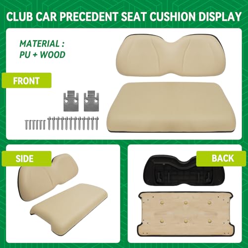 Golf Cart Replacement Seat Fit for EZGO TXT RXV Club Car Precedent DS Golf Cart, Factory Style Golf Cart Front Seat Cushions & Seat Back|B0DBZJZQNH
