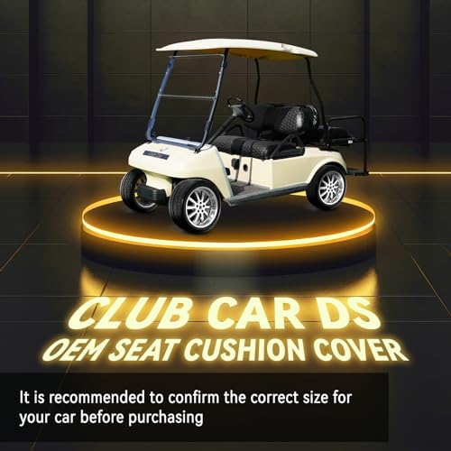 Golf Cart Seat Covers for EZGO TXT Club Car DS Gas or Electric OEM Regular Seat Cushion, No Staple, Golf Cart Vinyl Replacement Seat Cover|B0D1C3MJ3Z