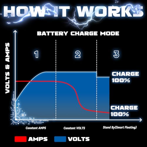 XUANYUDG0769 15AMP 900W 48V Golf Cart Battery Charger for EZGO TXT/RXV with 3-pin Triangular Plug and 16FT Cable Integrated Type, Silver|B0CJ97V2KH