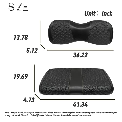 Golf Cart Front Seat Covers for Yamaha Drive 2007-2016/Drive 2 2017+ Front OEM Universal Seat Cushion, Marine Grade Vinyl Leather Seat Covers/Easy to Install-Black(2PCS)|B0C89KMVL9