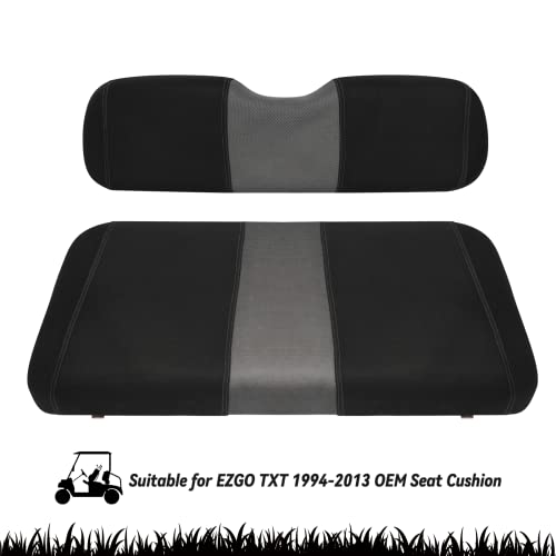 Golf Cart Front Seat Covers Fit EZGO TXT 1994-2013, Washable Breathable Air Mesh Cloth Adjustable Seat Cover for Golf Cart, Black and Gray|B0C55531C4