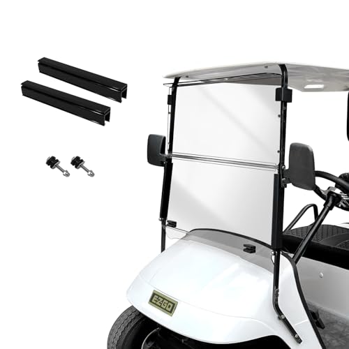 EZGO Golf Cart Windshield EZGO TXT Windshield for 1995-2013 EZGO TXT and Medalist Transparent Foldable UV Protection and Shock Resistant Acrylic Windshield|B0DJ2CS9LR