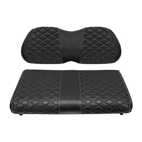 Golf Cart Seat Covers for Club Car Precedent/Onward/Tempo 2004+ Front OEM Universal Seat Cushion, Marine Grade Vinyl Leather Club Car Seat Covers/Easy to Install-Black (2PCS)|B0C89KPFL1