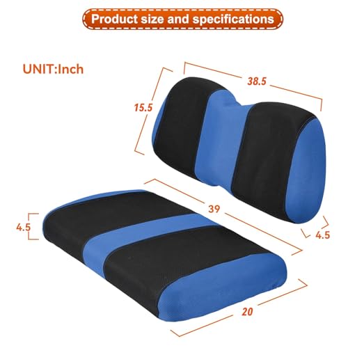 Golf Cart Seat Cover Sets Front Golf Cart Seat Covers Fit for Club Car Precedent OEM Ordinary Seat Cushion, Washable Seat Cover|B0B5X7FZS2