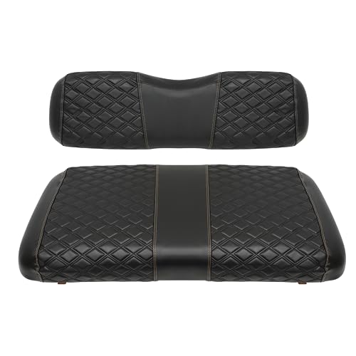 Golf Cart Seat Covers for EZGO TXT 1994-2013 Front OEM Universal Seat Cushion, Marine Grade Vinyl Leather EZGO TXT Seat Covers/Easy to Install-Black (2PCS)|B0C89J73FQ