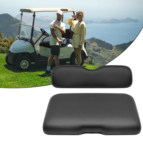 Front Replacment Seat Cushions for EZGO RXV 2008+, 2 PCS Sets Contain Backrest and bottom Seat, Black|B0CL29ZS4W