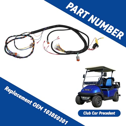 Control Wiring Harness fit for 2012 2013 2014 Electric Golf Cart Precedent Controller#1515-5201 Replace#OEM 103850301 Vehicle Main Wiring Harness with 2 and 4 Adapter Harness|B0D17H49RV