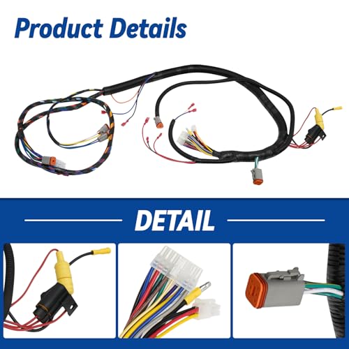 SAMXOMAP Control Wiring Harness fit for 2012 2013 2014 Electric Golf Cart Precedent Controller#1515-5201 Replace#OEM 103850301 Vehicle Main Wiring Harness with 2 and 4 Adapter Harness