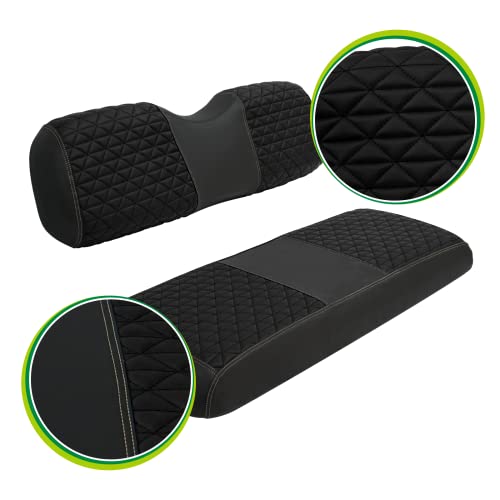 Golf Cart Diamond seat Cover for Universal Back Seat Cushion, Golf cart Vinyl seat Cover with Black/Red Stitching|B0BRSQLZPW