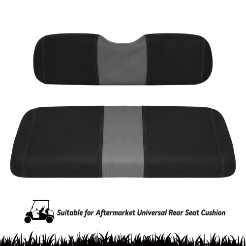 Golf Cart Seat Covers Washable Breathable Air Mesh Cloth Adjustable Back Seat Cover Fit Golf Cart Aftermarket Common Rear Seat Kit, Black and Gray|B0C558MX9V