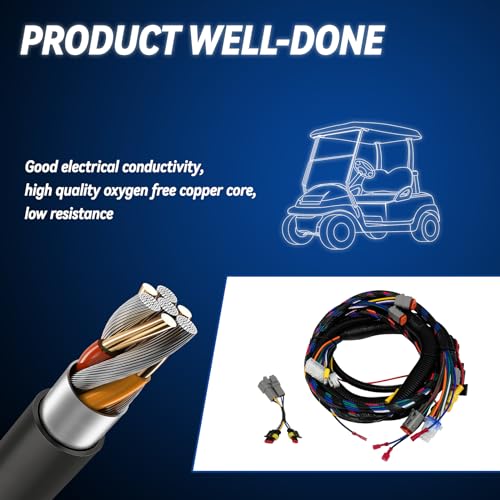 SAMXOMAP Control Wiring Harness fit for 2012 2013 2014 Electric Golf Cart Precedent Controller#1515-5201 Replace#OEM 103850301 Vehicle Main Wiring Harness with 2 and 4 Adapter Harness