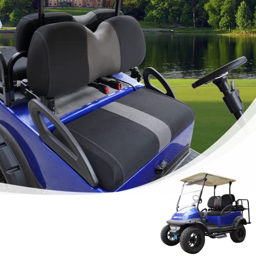 Golf Cart Front Seat Covers Fit Club Car Precedent 2004 up, Washable Breathable Air Mesh Cloth Adjustable Seat Cover for Golf Cart, Black and Gray|B0C559CW2T