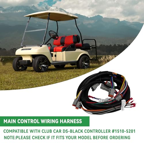 XUANYUDG0769 Golf Cart Control Wiring Harness for Club Car DS-Black Controller#1510-5201, DS Complete Vehicle Wiring Harnesses,OEM#102196601|B0D29B5HVH