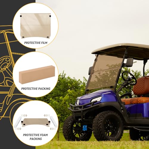 Golf Cart Windshield for Club Car DS Precedent, Clear/Tinted Fold Down Windshield Anti-UV Impact Resistant|B0DDGH15V5