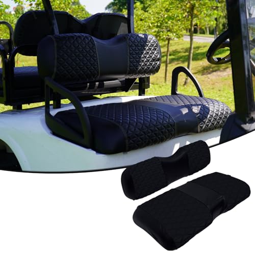 EZGO RXV Seat Covers, EZGO Golf Cart Seat Covers for 2008+ EZGO RXV OEM Ordinary Seat, Marine Grade Vinyl Leather, Anti-Scratch/Anti-Fading/Easy to Install, Black/2 PCS|B0DPKV5MD4