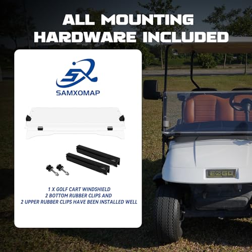 EZGO Golf Cart Windshield EZGO TXT Windshield for 1995-2013 EZGO TXT and Medalist Transparent Foldable UV Protection and Shock Resistant Acrylic Windshield|B0DJ2CS9LR