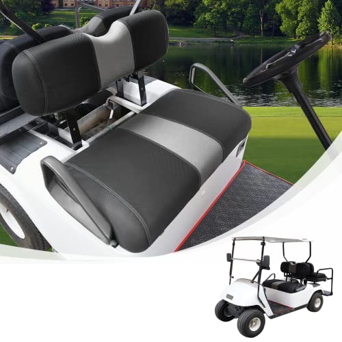 Golf Cart Front Seat Covers Fit EZGO TXT 1994-2013, Washable Breathable Air Mesh Cloth Adjustable Seat Cover for Golf Cart, Black and Gray|B0C55531C4