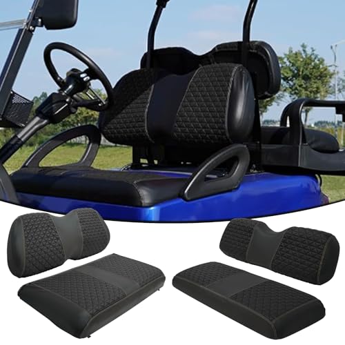 Club Car Precedent Seat Covers, Club Car Golf Cart Seat Covers for 2004+ Precedent OEM Ordinary Seat, Marine Grade Vinyl Leather, Anti-Scratch/Anti-Fading/Easy to Install, Black/4 PCS|B0DPKTQ69S
