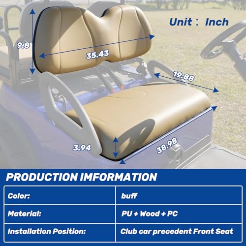 Front Replacment Seat Cushions for Club Car Precedent 2004-2011, 2 PCS Sets Contain Backrest and bottom Seat,Beige|B0CL25D7WD
