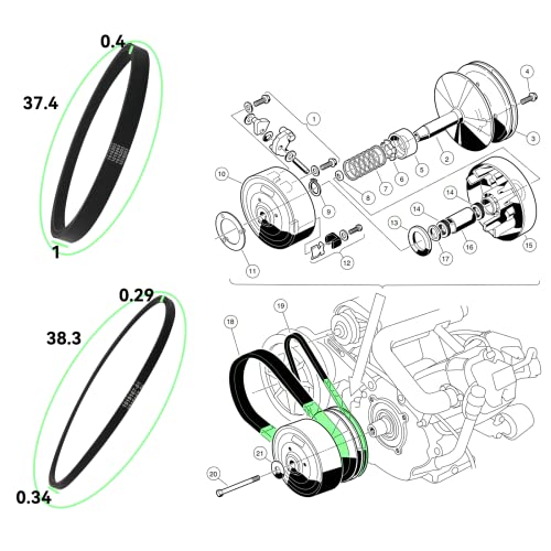 XUANYUDG0769 Club Car DS Precedent Drive Belt Starter Generator Belt for Golf Cart DS 1997+ and Precedent 2004+, Replace 101916701, 1016203|B0BY2B1S29