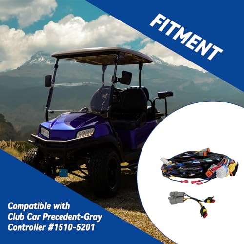 SAMXOMAP Control Wiring Harness fit for 2012 2013 2014 Electric Golf Cart Precedent Controller#1515-5201 Replace#OEM 103850301 Vehicle Main Wiring Harness with 2 and 4 Adapter Harness