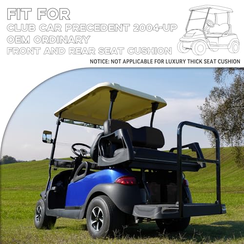 Club Car Precedent Seat Covers, Club Car Golf Cart Seat Covers for 2004+ Precedent OEM Ordinary Seat, Marine Grade Vinyl Leather, Anti-Scratch/Anti-Fading/Easy to Install, Black/4 PCS|B0DPKTQ69S