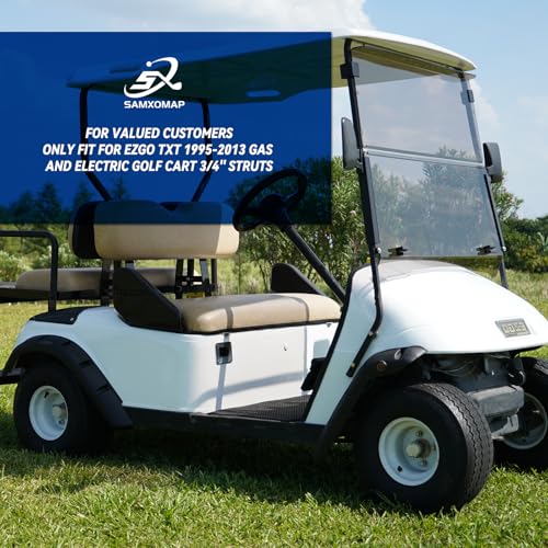 EZGO Golf Cart Windshield EZGO TXT Windshield for 1995-2013 EZGO TXT and Medalist Transparent Foldable UV Protection and Shock Resistant Acrylic Windshield|B0DJ2CS9LR