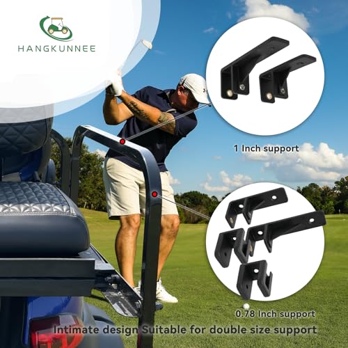 Golf Cart Armrest with Cup Holder for EZGO Club Car Yamaha, No Drilling Required Golf Cart Armrest Kits for Rear Seat with 1inch and 0.78 inch Square Tube Frame|B0CWTST46N
