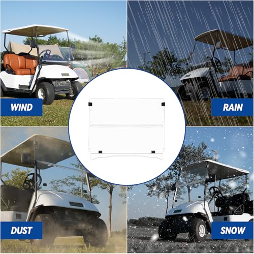 EZGO Golf Cart Windshield EZGO TXT Windshield for 1995-2013 EZGO TXT and Medalist Transparent Foldable UV Protection and Shock Resistant Acrylic Windshield|B0DJ2CS9LR