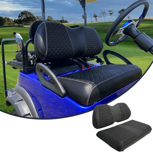 Club Car Precedent Seat Covers, Club Car Golf Cart Seat Covers for 2004+ Precedent OEM Ordinary Seat, Marine Grade Vinyl Leather, Anti-Scratch/Anti-Fading/Easy to Install, Black/2 PCS|B0DPKTJHHV