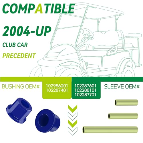 Club Car Precedent Bushing Kit, Golf Cart Bushing and Sleeve Kits, Front Suspension & Rear Suspension and A Arm Bushing Kits, Fit for Precedent 2004-Up, OEM #102506601, 102506401, 102956201, 102956201|B0DDHB5N2M