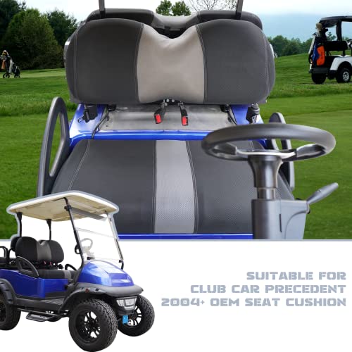 Golf Cart Front Seat Covers Fit Club Car Precedent 2004 up, Washable Breathable Air Mesh Cloth Adjustable Seat Cover for Golf Cart, Black and Gray|B0C559CW2T